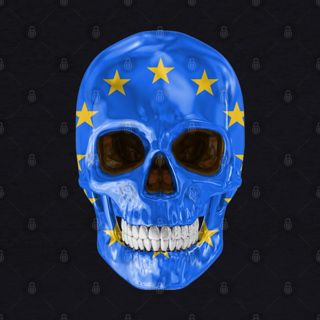 European Union Flag Skull - Gift for European Union With Roots From European Union by Country Flags